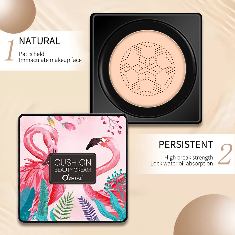 Mushroom Head BB Cream Foundation Cream for Face Makeup Concealer Air Cushion for Face Base with Whitening Air Cushion Ocheal