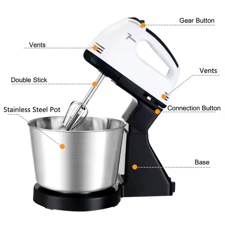 7 Speed Portable Kitchen Mixer Electric Handheld Food Mixers