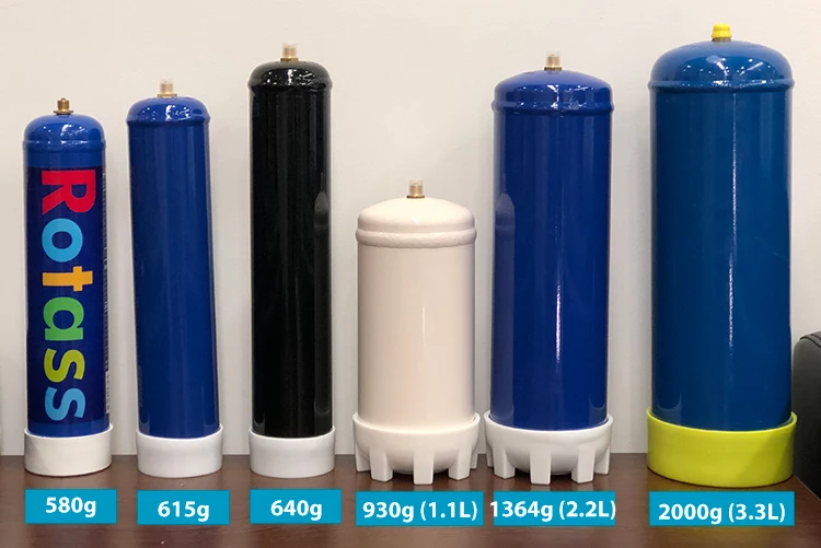 Ротас 1 л газовый баллон для взбивания крема картридж Индивидуальный бренд оптовая продажа 615 г взбитые зарядные устройства канистра с бесплатным соплом
