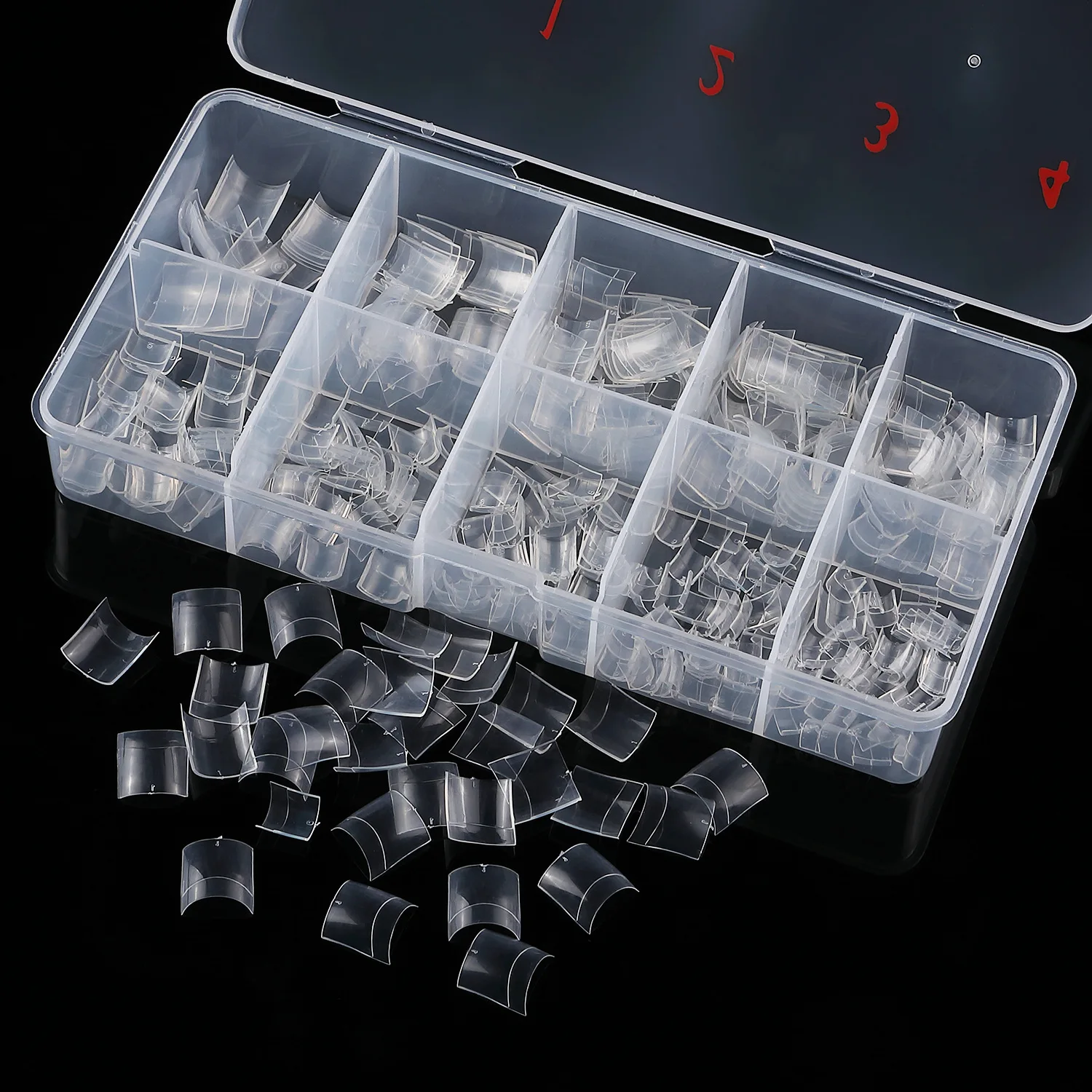Wholesale 500pcs/set Clear ABS Short Square Artificial Nail Tips Half Cover Fake Nails Acrylic Plastic Nail Tips