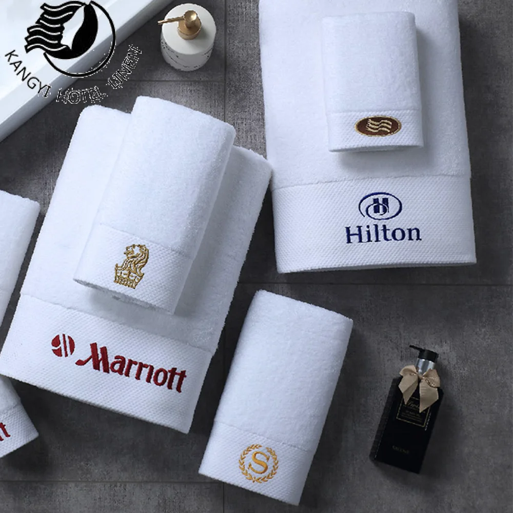 Customized Embroidered Bath Towel Logo Terry Luxury Hotel Towel Hotel 5 Star