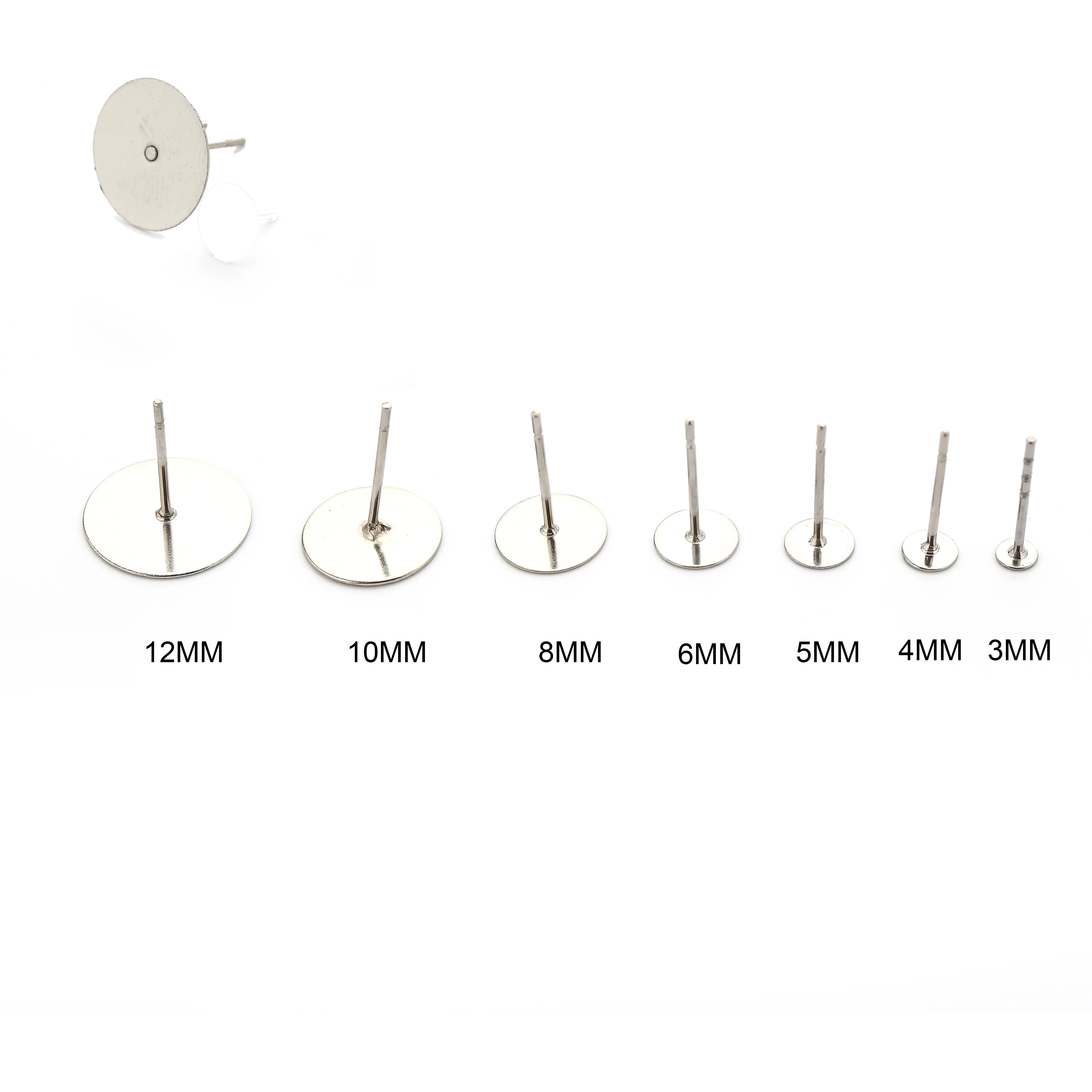 Stainless Steel Jewelry  Blank Post Earring Findings  Studs Flat  Base Pins  For  Jewelry Making Components