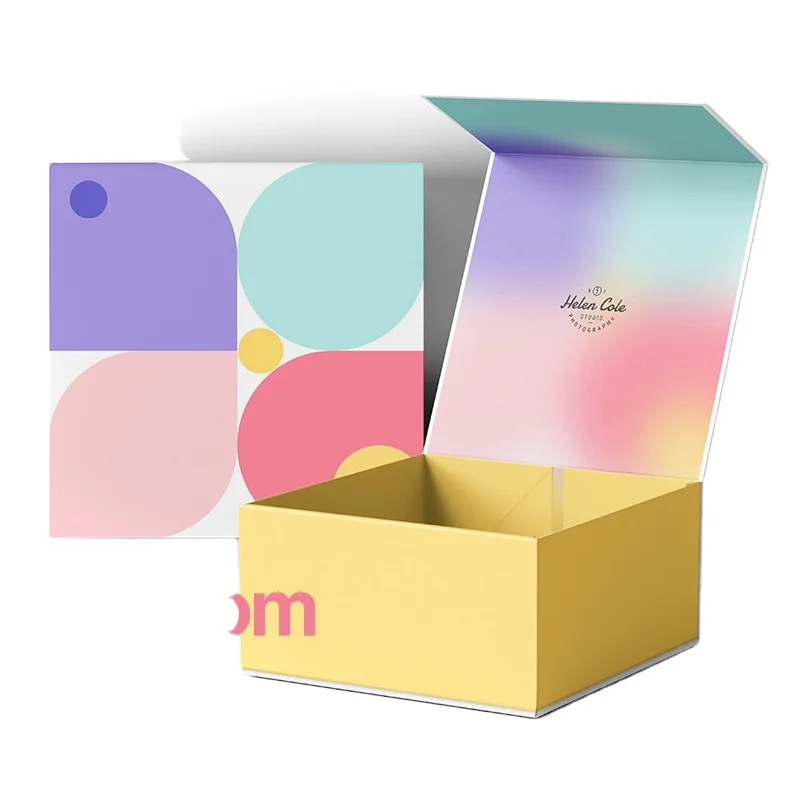 Custom floral collapsible atzi large gold snapback felt travel baseball hat gift packaging boxes custom logo with lid