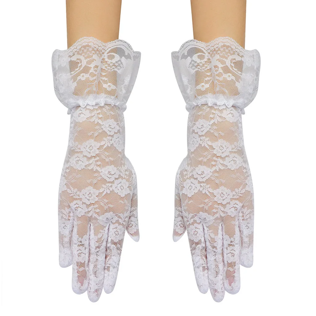 Классические взрослые черные белые красные серые кожаные перчатки для оперы/локтя/запястья Стрейчевые кружевные длинные перчатки с пальцами женские перчатки-Хлопушки подходящий костюм