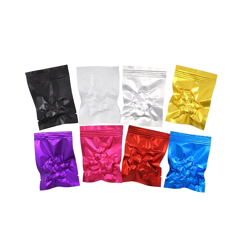 7x10cm Small Matte Colors Frosted Foil Heat Sealable Bag Smell Proof Foil Tester Cosmetic Coffee Mylar Tea  Ziplock Pouch