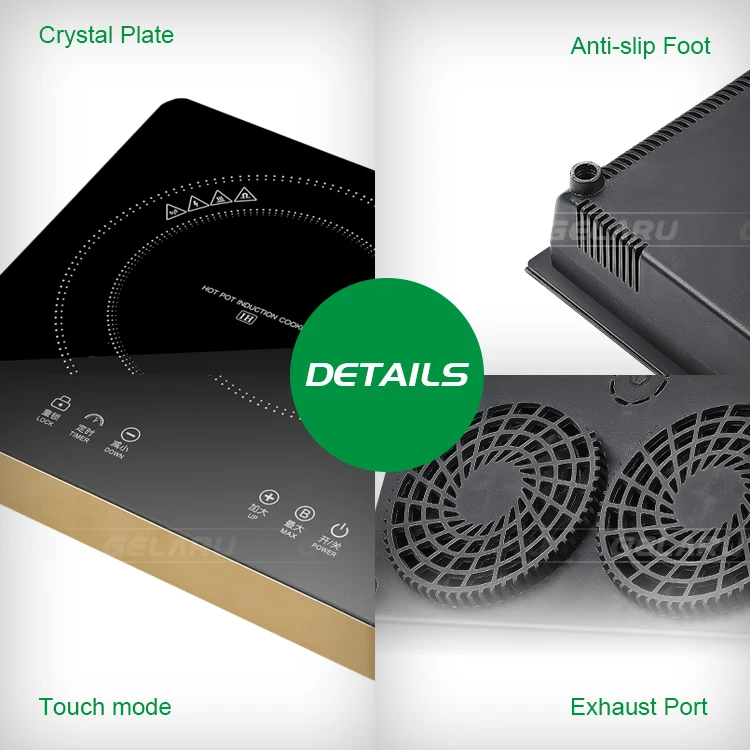 Electromagnetic portable induction cooktop stainless steel aluminum pots table top induction cooker