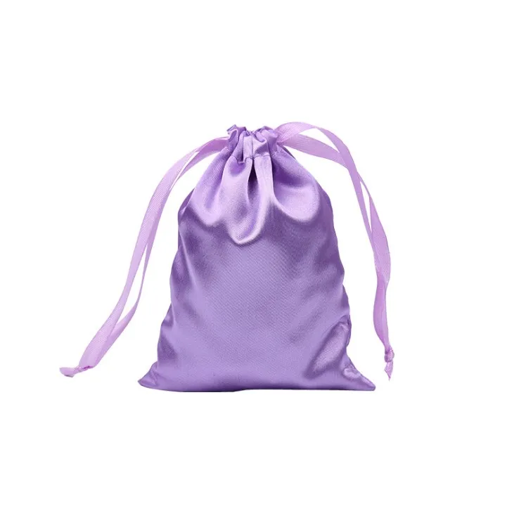 satin jewelry pouch customized drawstring personalized wig Wedding Favor Promotion Gift Pouches Candy Sugar silk satin bags