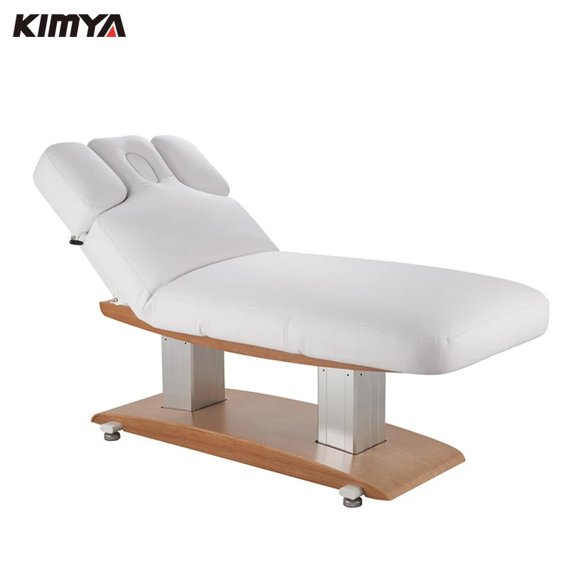 Kimya Adjustable Luxury Modern Treatment Electric Best Spa Cosmetic Eyelash Beauty Salon Wooden Base Massage Table Facial  Bed
