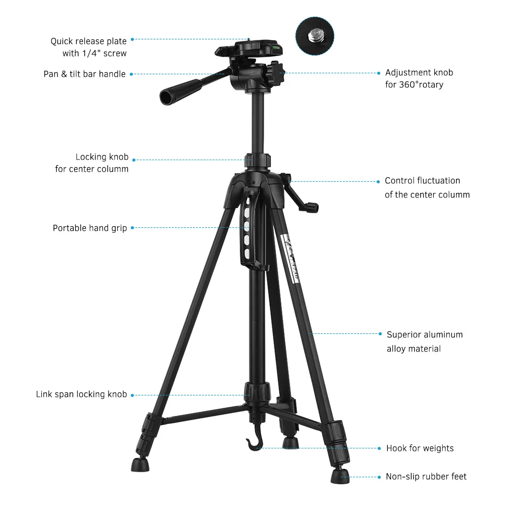Новый Weifeng WT3730 камера телескоп штатив-тренога 153 см высота для цифрового фотоаппарата комплект wt3730 дисплей камеры