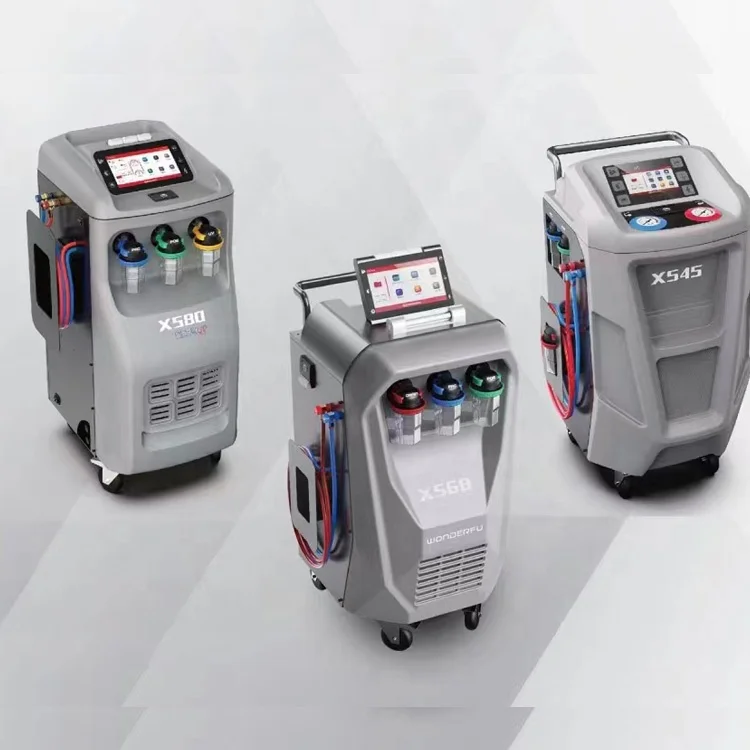 R1234YF Car Automatic AC Recharge Refrigerant Recovery Gas Filling Machine A/C Service Recovery Machine