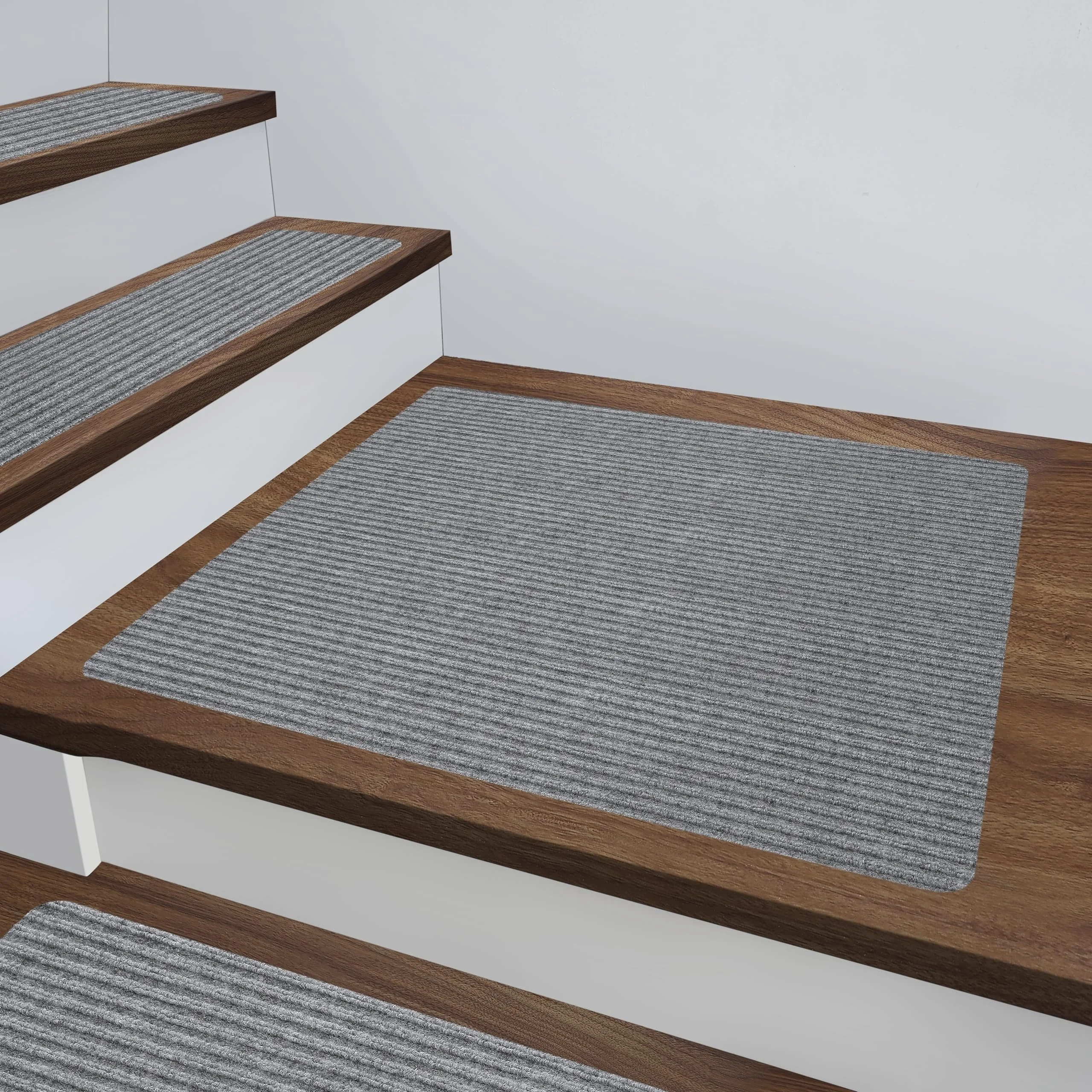 Adhesive striped stair treads carpet non skid anti slip dust resistant staircase rug stair mat