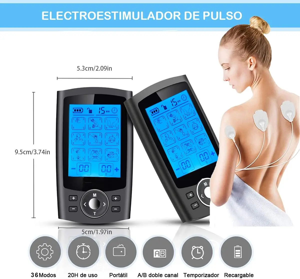 New product 24 modes tens ems physiotherapy pulse acupuncture body massager patch muscle massage instrument