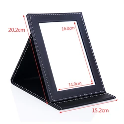 Portable Folding Vanity Mirror - Table Vanity Makeup Desk Mirror with Stand & PU Leather
