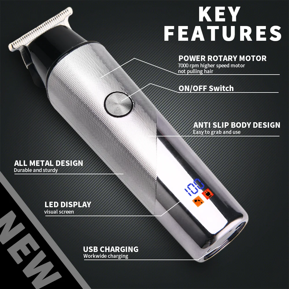 Pritech Wholesale DC Motor Hair Trimmer Lithium Battery Cheap Hair Clipper for men