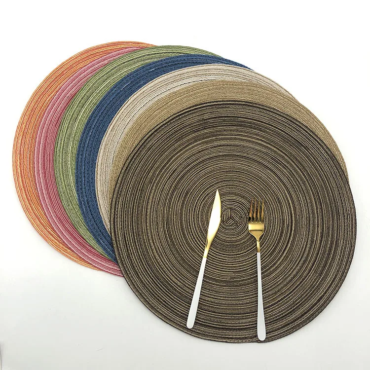 Round Braided Placemats Place mats for Dining Tables Woven Heat Resistant Table Mats