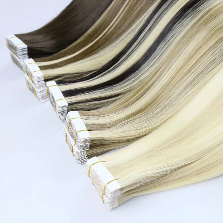 New Arrival Natural 100% Russian Human Hair Invisible Remy Human Extension Tape In Human Hair Extensions