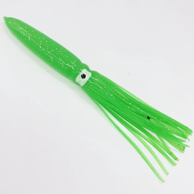 22cm Bulb Squid Lure Luminous Fishing Lures Big Game Soft Squid Skirts Octopus Trolling Fishing Lure Jigging Bait Tuna Fishing