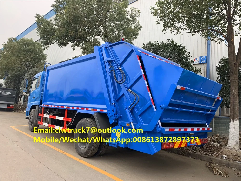 Right hand drive 10 tons Hydraulic Garbage Compactor Truck 6 Wheels trash compactor truck for sale