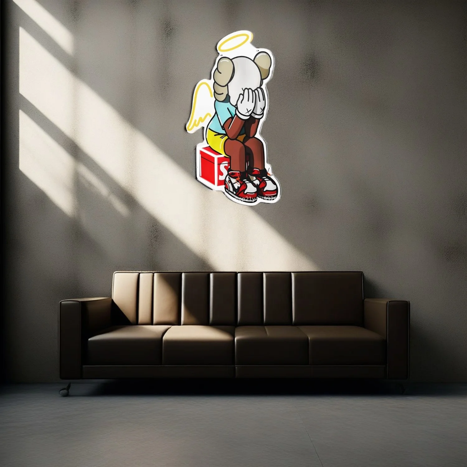 KAWS Doll Bear design customized neon lights with UV printing neon sign led neon sign with dimmer and remote for wall decor