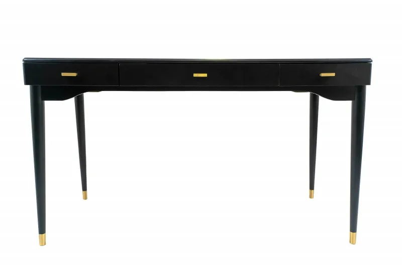 Oak Console Desk Table with Adjustable Shelves