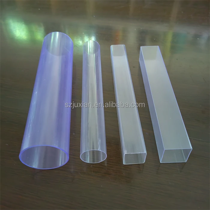 Transparent hollow extrusion round and square plastic tube, PVC pipe ABS tube