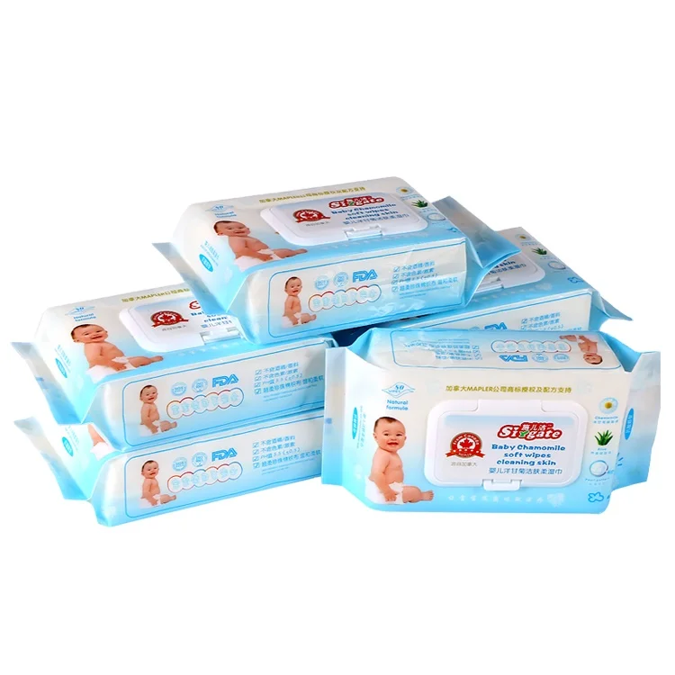 OEM ODM Производитель 80 шт. мягкие чистящие Детские влажные салфетки с экстрактом ромашки