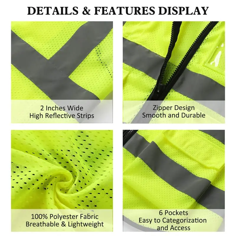 3m Tape Security Jacket for Men Safty Industrial Safety Reflective Molle Luminous Clothing Orange High Quality Reflective Vest