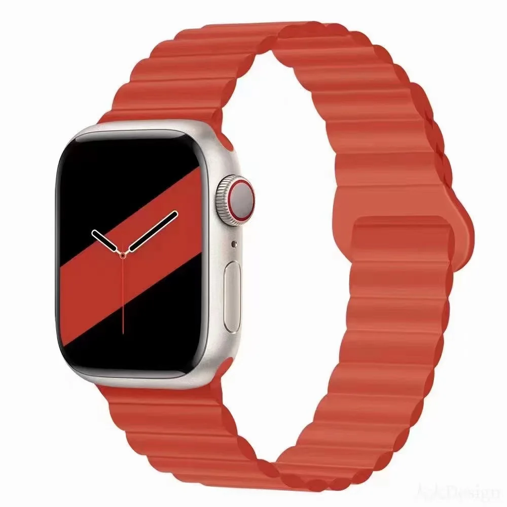 Новинка силиконовый магнитный ремешок для Apple Watch спортивные магнитные силиконовые часы смарт-ремешок аксессуар часов