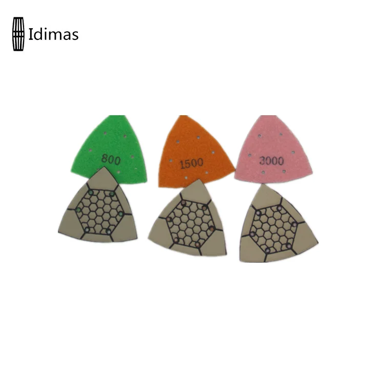 Triangle polishing pads Resin Pad Dry corner polishing For Granite  Concrete