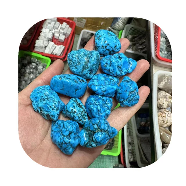 New arrivals 20-30mm crystals healing stones blue turquoise tumbled stones for sale
