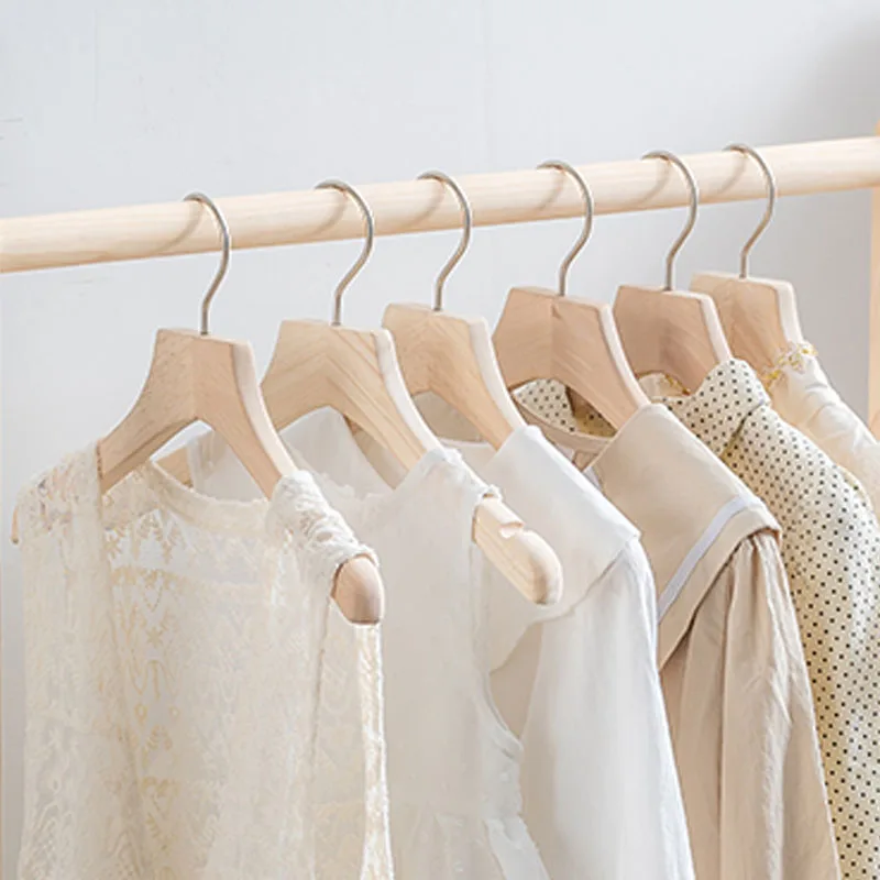 manufacturer wholesale high quality custom Free Sample hot selling round head women white wood hangers for clothes