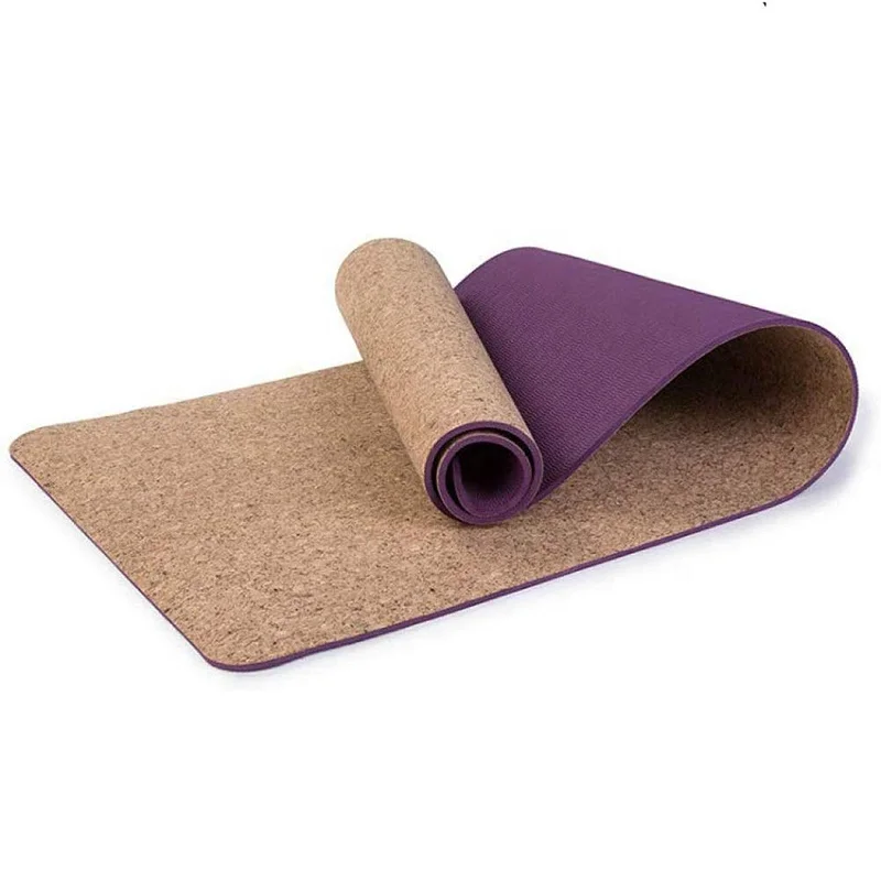 Custom Cheap Eco friendly Natural Cork and Natural Rubber Yoga Mat Eco-friendly cork Yoga Mats