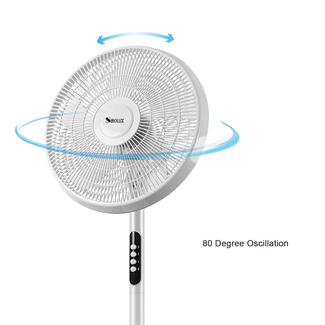 New design 16 inch 5 blades floor fan 45w 220v ac motor standing pedestal fan