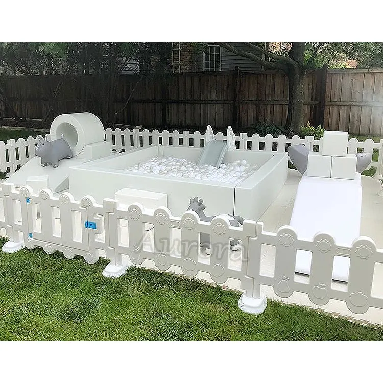 Oem Custom Garden Airport Resort Hotel Soft Playground White Slide For Ball Pit