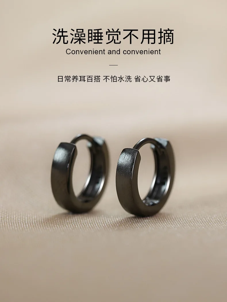 Factory Wholesale 925 Silver Hot Sale Korean geometric hoop Earrings Simple Temperament  Semale Sexy Jewelry for men Gift