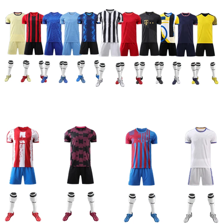 2021-22 новейший сезон топ тайские качественные футболки для футбольной команды комплекты униформы 100% полиэстер с сублимационной печатью