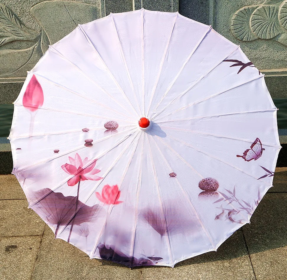 Chinese Classical Paper Umbrella Handmade Wedding Gifts Durable Straight Handle Umbrella High Quality
