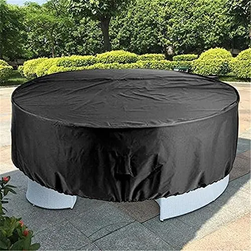Garden Furniture Round Garden Table Cover set Round Tarpaulin Cover for Garden Table Patio Waterproof UV Resistant cover