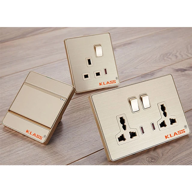 Nigeria New Design Decorative Hotel Electric Light Wall Switch and Socket Supplies 3 Years 220V 40000times