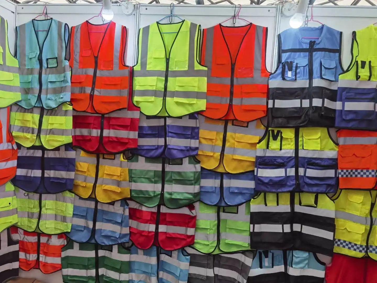 custom multi pocket road safety work vest high visible  reflective safety vest