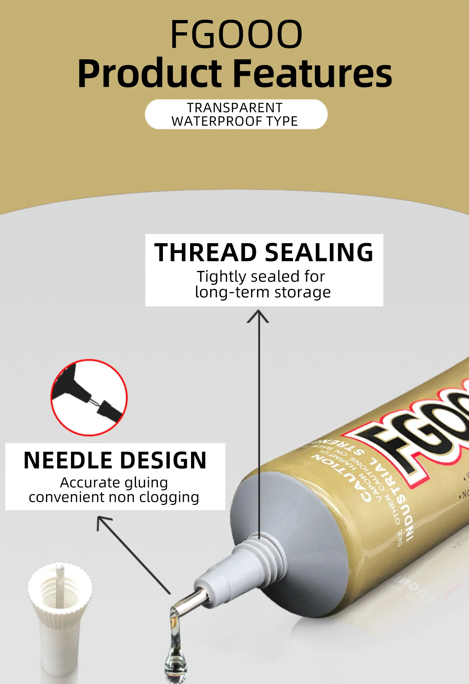 Zhanlida FGOOO 50ml Clear Epoxy Resin Liquid Adhesive Glue Waterproof Non-corrosive Glue For DIY Crafts Jewelry Rhinestone Fiber