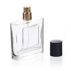 Free sample designer 50ml 50 ml vintage empty gray clear color square perfume glass bottles for turkey