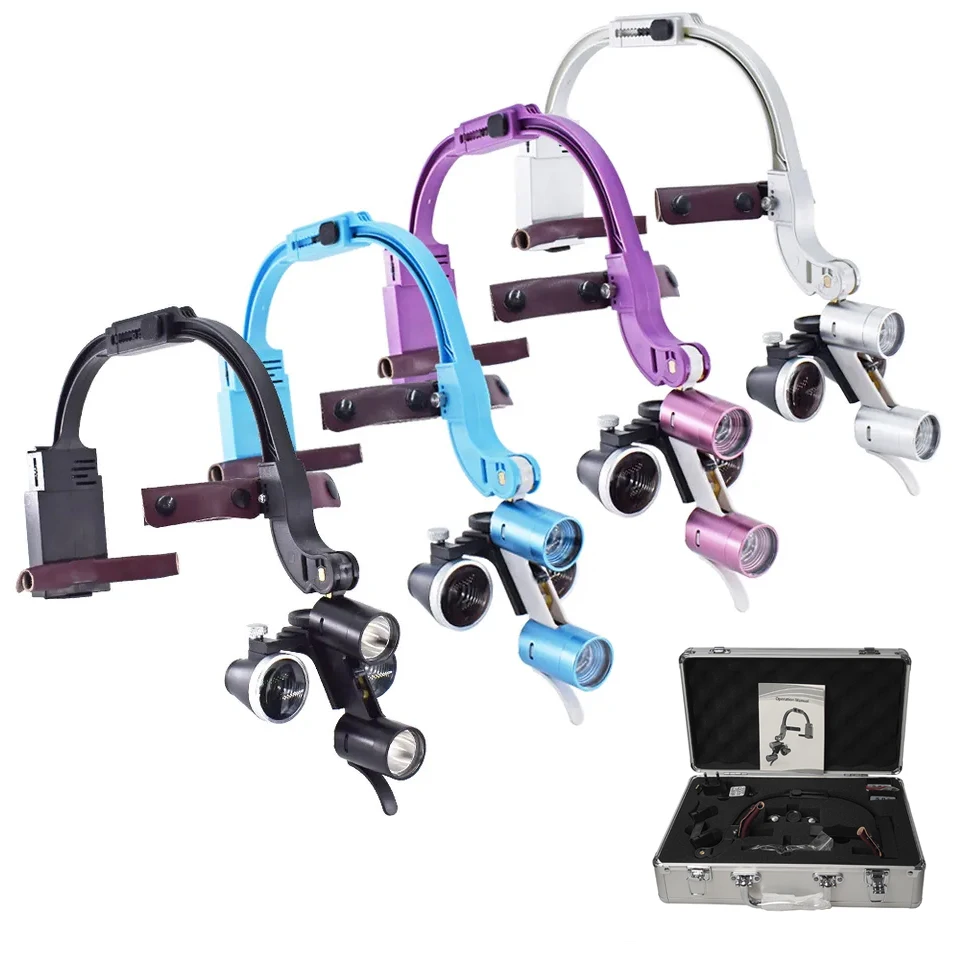 2.5X 3.5X Surgical Loupes Microscope 5W Binocular Loupe LED Headlight Dental Medical Manufacturer