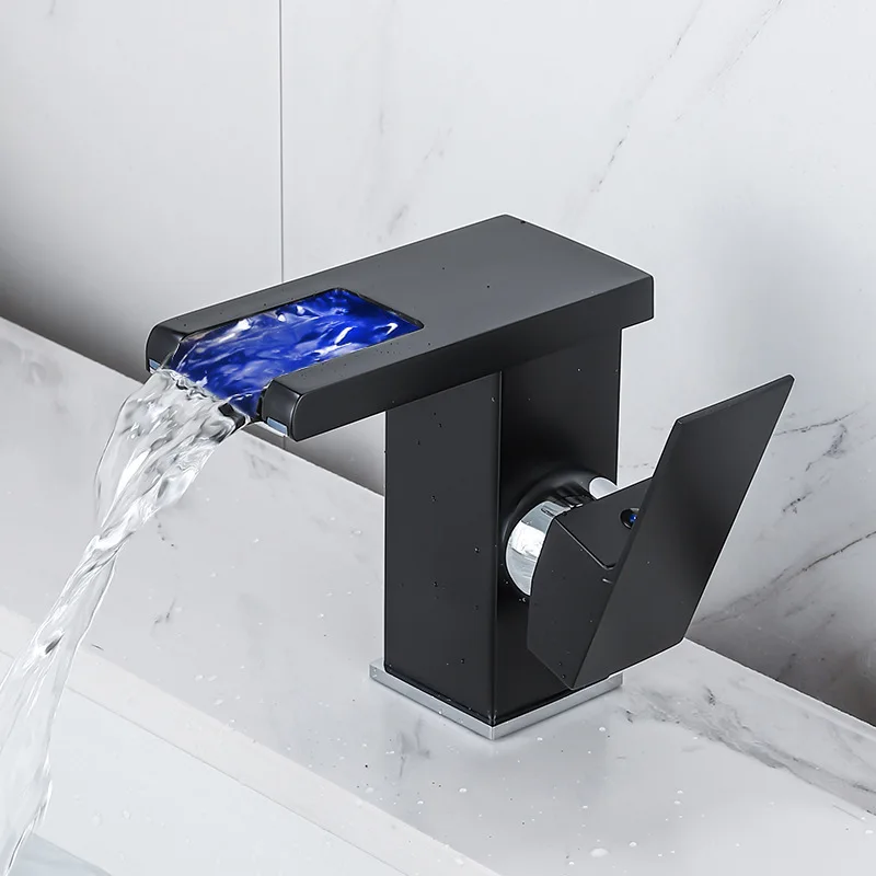 hot sales modern design bathroom sink square faucet waterfall basin the faucet adapter