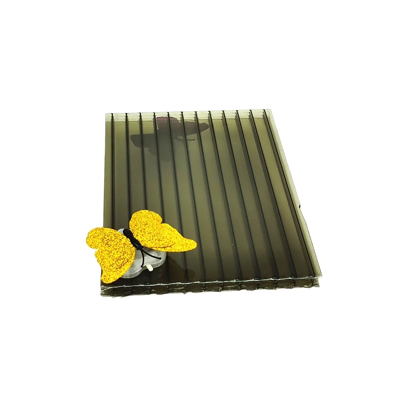 8mm Durable Plastic Material  Polycarbonate Roofing PC Hollow Sheet With UV Coated