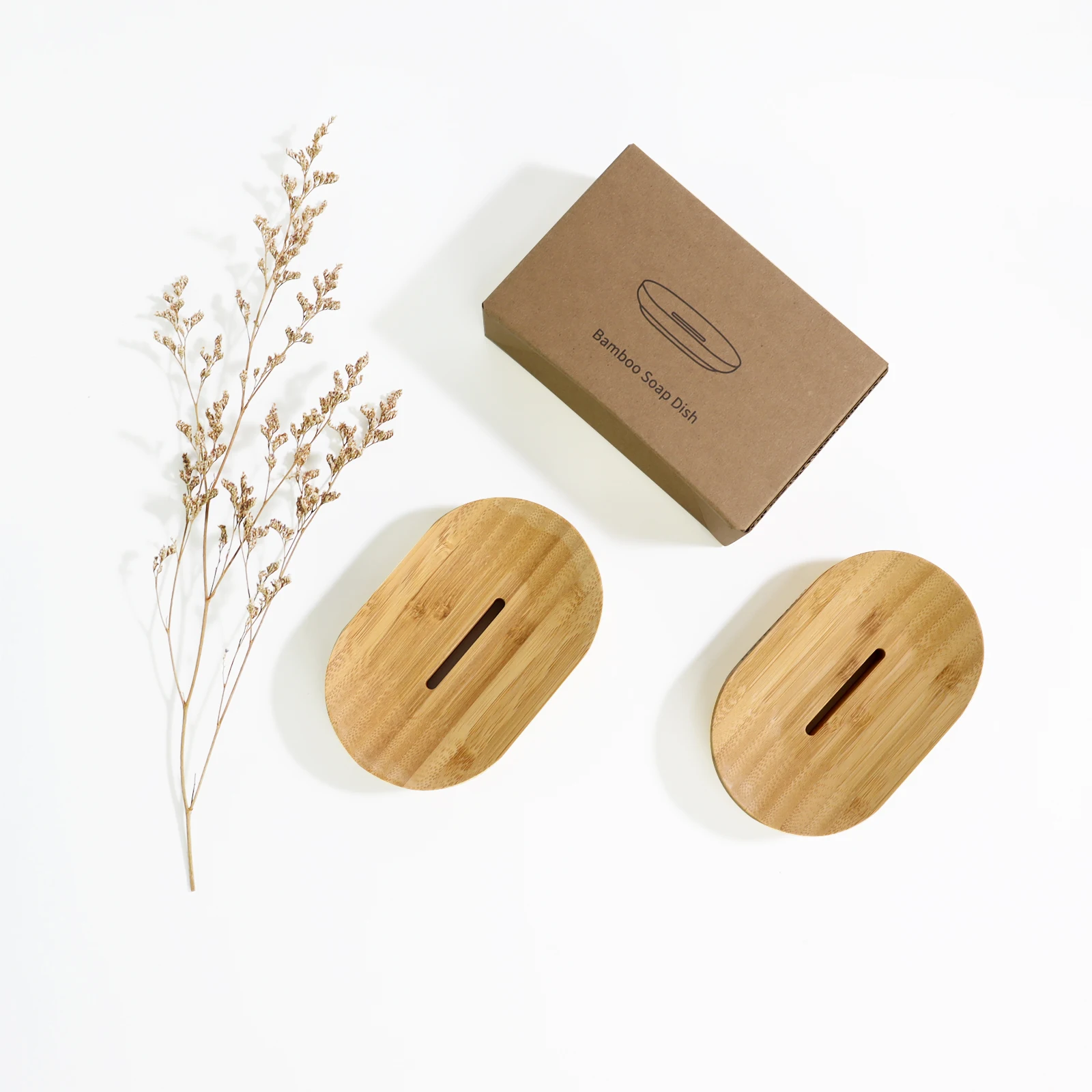 Wholesale Luxury Eco-friendly Hotel non-slip Draining bamboo soap dish Holder