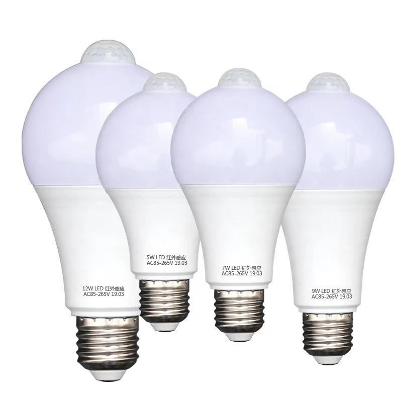 9 Вт 12 Вт E27/B22 светодиодная лампочка Освещение для дома теплый белый 2800k белый 6500k pir лампочка с датчиком движения