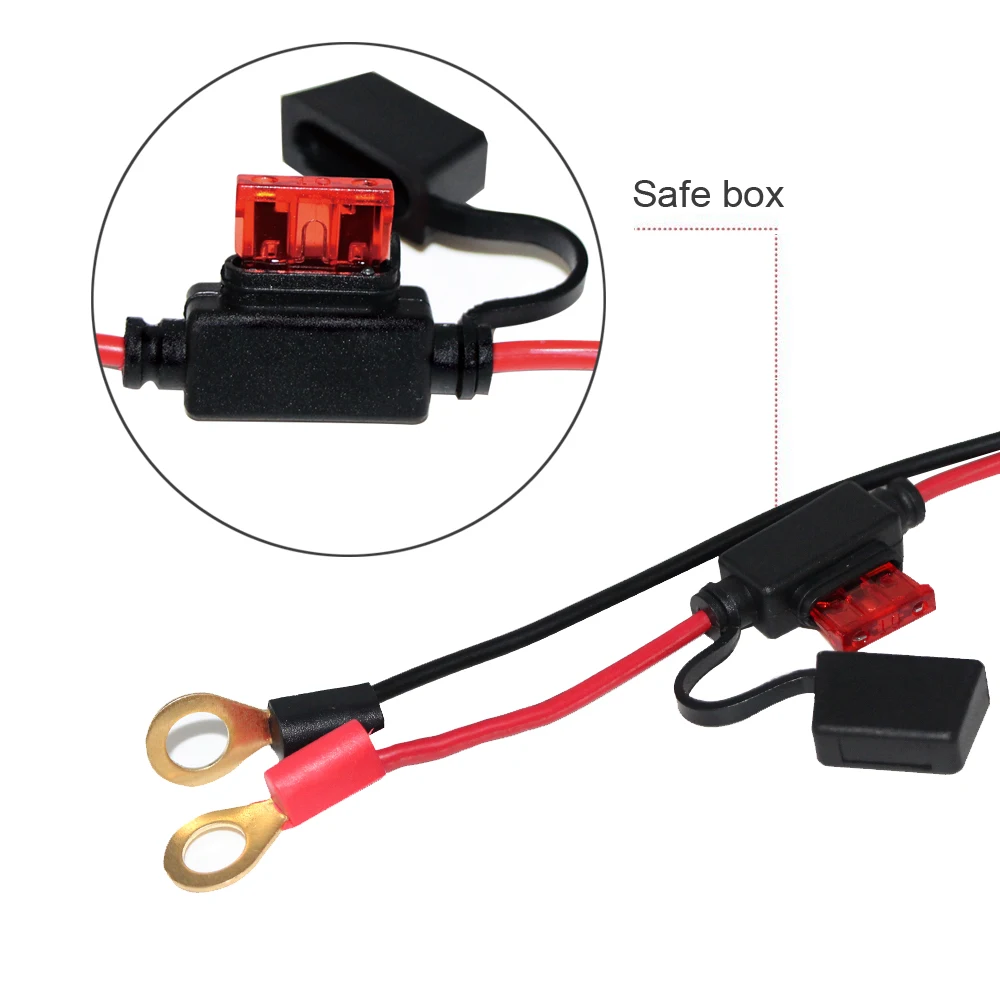 Cigarette Lighter Power Cord Socket Charger with Two O Ring Terminal Converter Cigar Universal Battery Charge