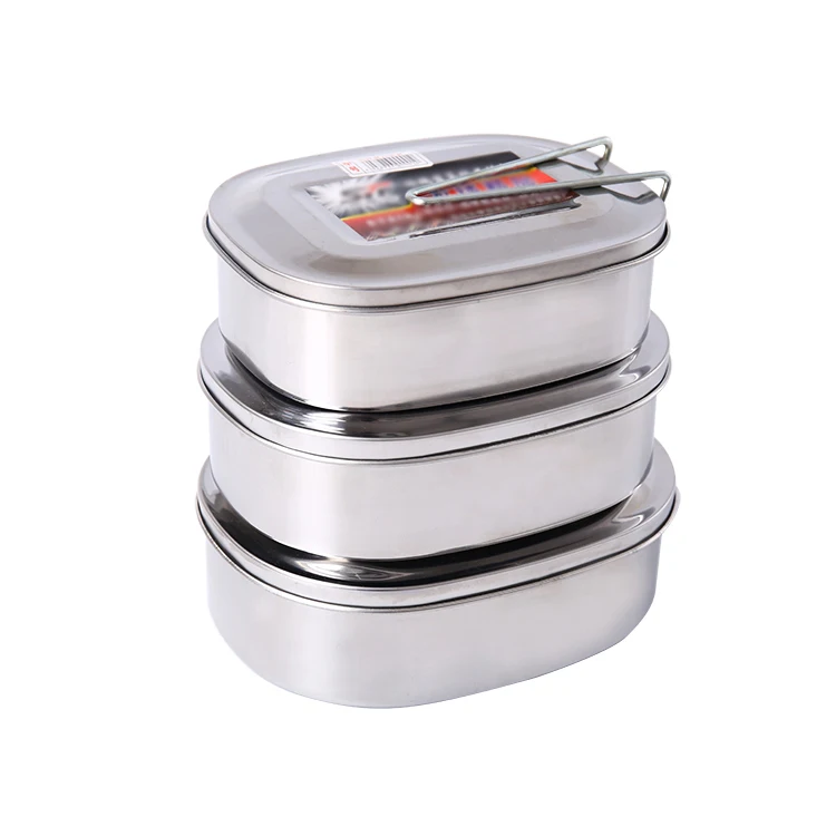 
Stainless Steel Lunch Box Single Layer Adult Lunch Container Sealed Leakproof Rectangular 