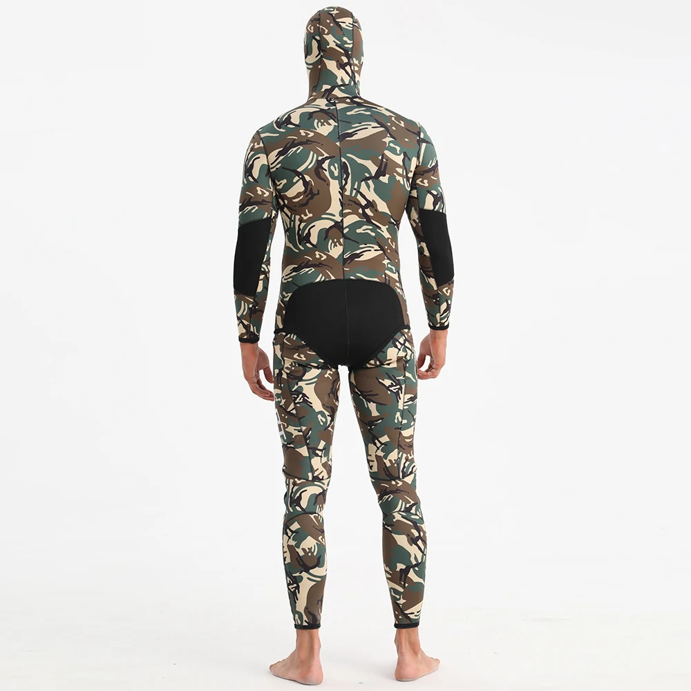 SBART New Design Neoprene 3mm 5mm Free Diving Surfing Suit Camouflage Long Sleeve 2pcs Sets Spearfishing Wetsuit With Hood